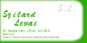 szilard levai business card